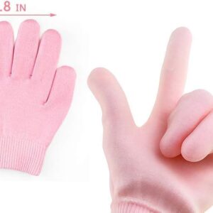 Moisturizing Spa Gel Gloves Softer, Suppler Hands in Just 20 Minutes, with Jojoba Oil, Olive Oil, Vitamin E, Plant Essential Oils, Soften & Smooth, One Size Fits All (Pink)-B0DY6BCXB4