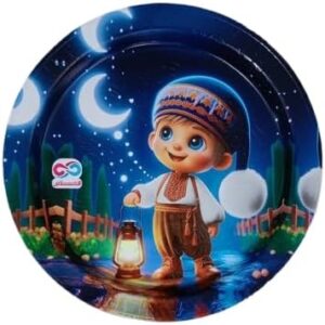 Ramadan Plastic Tray Set 2 Pieces Different Dimensions Ramadan Circular Trays Ramadan Dessert Drink Tray Set Large 44Cm And Small Plate 35 Cm Tray (Random Color)-B0DWQ4CLHY