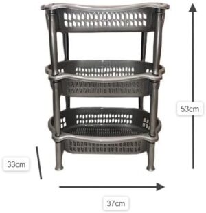 3-Tier Plastic Vegetable Storage Container multiuse (Random Color) Higher 37 * 33 * 53 Cm-B0DWPWMRD4