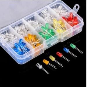 300pcs Light Emitting Diodes 6 Colors Electronic Components 5mm Assorted Color DIY LED Light Emitting Diodes Set Box-B0BGML4M9Y