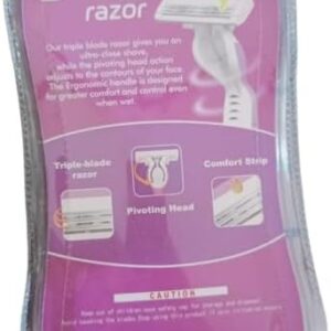 Lady 3 Soft Care Max Precisa Sensitive 3 Blades Facial Hair Remover Razor for Face, Women and Men (Multicolour) (Pack of 3)-B0DWLMMSFD