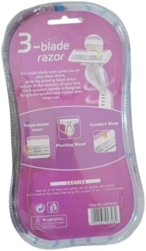 Lady 3 Soft Care Max Precisa Sensitive 3 Blades Facial Hair Remover Razor for Face, Women and Men (Multicolour) (Pack of 3)-B0DWLMMSFD