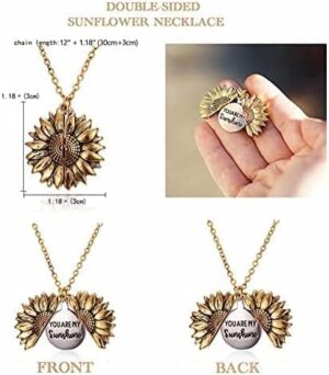 You are My Sunshine Gifts-Sunflower Necklace with You are My Sunshine Music Box, for Girlfriend, Daughter, Wife, Mother, Lover, Granddaughter-B0BSR84ZTD