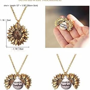You are My Sunshine Gifts-Sunflower Necklace with You are My Sunshine Music Box, for Girlfriend, Daughter, Wife, Mother, Lover, Granddaughter-B0BSR84ZTD