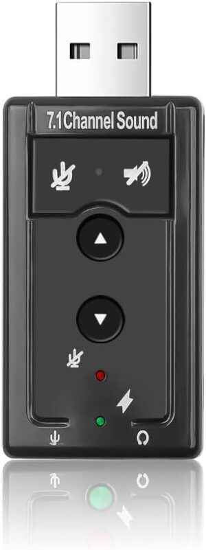 USB Sound Card External Mini Sound Card USB to 3.5mm Interface Stereo Audio Adapter for Win 7 8 Android Speaker Laptop Headset (5.1 Channel)-B0DX8J6VPM