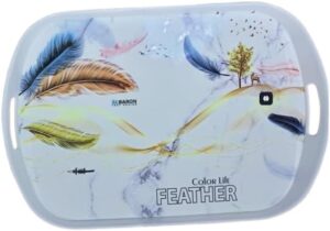 Big Melamine serving tray For Brakfast and - 55 X 38 X 3.1 CM (Shape 5)-B0DYGC1DK9