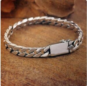 (1Pc - AL18296-silver-18cm) High Quality Textured Chain Bracelet Charm Men Trend Casual Bracelet Friendship Charm Handmade Jewelry Gift-B0CKWCXJ7T