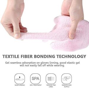 Moisturizing Spa Gel Gloves Softer, Suppler Hands in Just 20 Minutes, with Jojoba Oil, Olive Oil, Vitamin E, Plant Essential Oils, Soften & Smooth, One Size Fits All (Pink)-B0DY6BCXB4