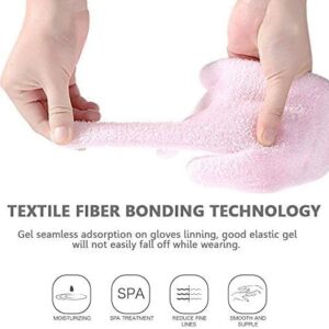 Moisturizing Spa Gel Gloves Softer, Suppler Hands in Just 20 Minutes, with Jojoba Oil, Olive Oil, Vitamin E, Plant Essential Oils, Soften & Smooth, One Size Fits All (Pink)-B0DY6BCXB4