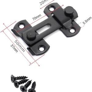 [1pcs] Door Bolts Hasp Latch Lock Sliding Door Lock Stainless Steel A Type Latch For Casement Cabinet Fitting With 4 * Screws (Black)-B0DXCLSRFY