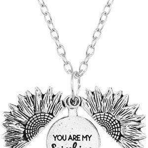 You are My Sunshine Gifts-Sunflower Necklace with You are My Sunshine Music Box, for Girlfriend, Daughter, Wife, Mother, Lover, Granddaughter-B0BSR84ZTD