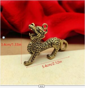 Bull Ornament Brass Sculpture Copper Miniatures Figurines Desk Decoration Pure Copper Handmade Lines Key Pendant Key Chain Accessories - (Jaguar- L5.5Cm)-B0D8H4YFXV