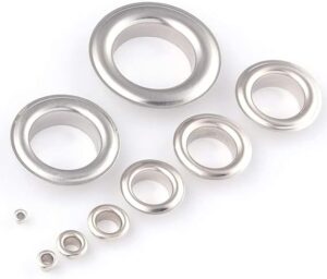 100 Sets Metal Eyelet Grommet Ring Kit for Garment Canvas Sewing Accessories Silver - (Dia. 4mm)-B0C2HW3WYB