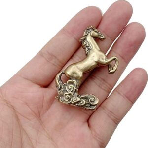 1pcs - Very Small Copper Running Horse Sculpture Ornaments Retro Brass Animal Feng Shui Small Statue Office Desk Home Decorations Figurines - 5.5 CM Max-B0C384C9DK