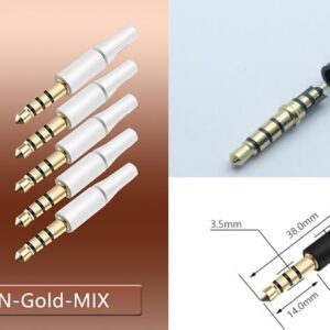 514-0bcLSFL._AC_ (1) 5pcs White And Black 3.5mm Stereo Headset Plug 3/4 Poles 3.5 Audio Plug Jack Adapter Connector for Iphone New Outlet 2.5mm (17mm 4P Nickle Black)-B0DWHHJSBX