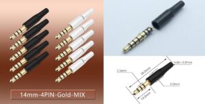 5pcs White And Black 3.5mm Stereo Headset Plug 3/4 Poles 3.5 Audio Plug Jack Adapter Connector for Iphone New Outlet 2.5mm (17mm 4P Nickle Black)-B0DWHHJSBX