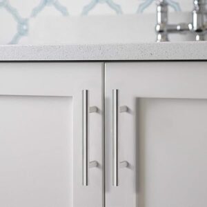 Kitchen Door Handles Brushed Nickel Stainless Steel Bathroom Cabinet T Bar Handle Furniture Drawer Pulls Cupboard Knobs (96mm Hole Centers - 150mm Long) 5 Pack-B0DYKNXXY4