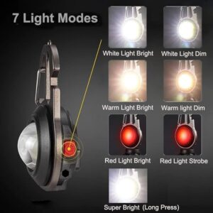 LED Small Flashlight,Multifunctional Mini Work Light,1000Lumens Bright Rechargeable COB Keychain Flashlights,7 Light Mode Portable Pocket Light with Screwdriver Bottle Opener for Outoor-B0DLBGTFQS