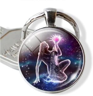 -(12) Constellations Keychain Constellation Key Rings Zodiac Sign Keychain Pendant Jewelry Fashion Birthday Gift-B0BPN7V56H