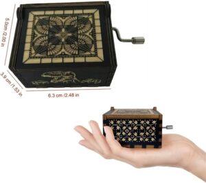 1pcs Music box Black addition Park - Music Box Hand-Cranked Music Box-B0D9ZLKPHF