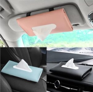 1Pcs Leather Sun Visor Napkin Box Holder Hanging Car Mask Holder Shading Tissue Case Organizer Auto Storage Decoration Craft-B0B4WMPG6X