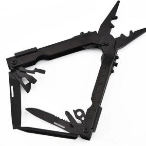 Multifunction Folding Pliers Stainless Steel Bottle Opener Screwdrivers Outdoor Crimper Wire Cutter Pocket Multi-Tool For Car Office Home Bic and More with Belt Holder-B0DVQ5DH2R
