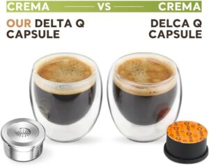 [2 Cpsuls Stainless + Tamper ] Reusable stainless steel coffee capsule kitchen reusable coffee capsule cup filter compatible with Delta (Q) coffee accessories,-B0DHLV4V7K