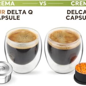 [2 Cpsuls Stainless + Tamper ] Reusable stainless steel coffee capsule kitchen reusable coffee capsule cup filter compatible with Delta (Q) coffee accessories,-B0DHLV4V7K