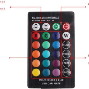 [1set] T10 5050 rgb remote control car led bulb 6 smd multi color w5w 501 side light bulbs crystal lamp-B0CMNCRKW6