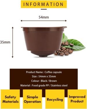 Coffee Filters - For Dolce Gusto Coffee Capsule Plastic Capsule Refillable Reusable Compatible with cafe Dolce Gusto Refill Cup Use 150times (1pcs BLACK)-B0DJ97MWMF