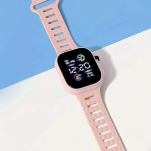 51AdrkKZSEL._AC_SX679_ Led Display Digital Kids Watches Sport Boys Girls Luminous Children’s Electronic Wristwatch Students Clock Watches Relojes 2024 (Light Pink)-B0DF53V54K