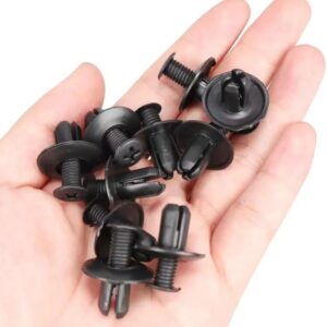 50Pcs 8mm Plastic Fasteners Screw Car Bumper Black Rivet Car Fastener Clips for Most Car Type-B0DFV5BDCR