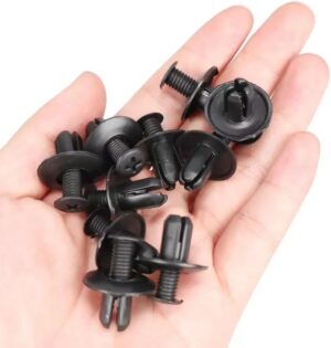 50Pcs 8mm Plastic Fasteners Screw Car Bumper Black Rivet Car Fastener Clips for Most Car Type-B0DFV5BDCR