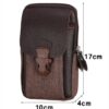 Men Cowhide Leather Mobile Phone Belt Bags Solid Color Three-layer Waist Pack Zipper Fanny Pack Outdoor Jogging Sports Bag 18X11X6 CM brown, C00B-B0DD7Q15PN