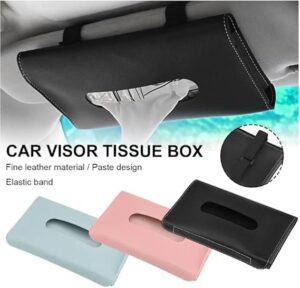 1Pcs Leather Sun Visor Napkin Box Holder Hanging Car Mask Holder Shading Tissue Case Organizer Auto Storage Decoration Craft-B0B4WMPG6X