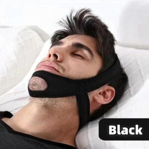 [1 PC] Tcare 1Piece Snoring Chin Strap Adjustable Anti Snore Chin Strap Support Stop Snoring- Natural and Instant Snore Relief Jaw Belt [Black]-B0DWZKZ22D