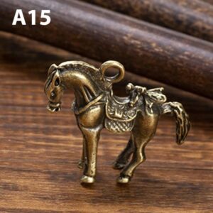 1PC- (Small Pendant - Horse - 3X3 Cm) Statue Ornament Solid Copper Miniature Figurines Handmade Craft Living Room Office Home Decor Accessory Buddha Statue Pendant As Shown,-B0DTF98HJY
