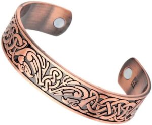 1Pcs Classic Bio Magnetic Copper Color Alloy Bracelet Cuff Bangle for Men Women Fashion Jewelry Gifts(shape 2D)-B0D1J6QTNP