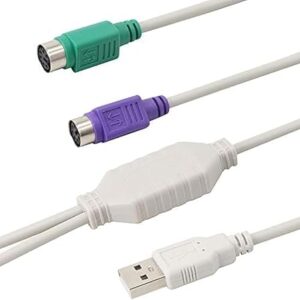 [1Pcs-19Cm] High quality USB Male To PS/2 For PS2 Female Converter Cable Cord Converter Adapter Keyboard GSO71502-USB-PS2 [Regular version F56]-B0D4GYV8W4