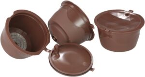 3pcs Coffee Capsules Filter Cup Stainless Steel Mesh Reusable Capsule Cup with Brush and Spoon-B07T8SWPX8