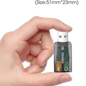USB Sound Card External Mini Sound Card USB to 3.5mm Interface Stereo Audio Adapter for Win 7 8 Android Speaker Laptop Headset (5.1 Channel)-B0DX8J6VPM