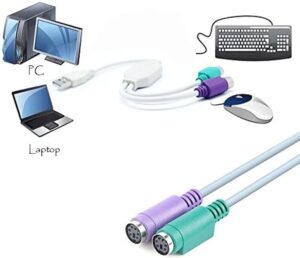 [1Pcs-19Cm] High quality USB Male To PS/2 For PS2 Female Converter Cable Cord Converter Adapter Keyboard GSO71502-USB-PS2 [Regular version F56]-B0D4GYV8W4