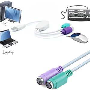 [1Pcs-19Cm] High quality USB Male To PS/2 For PS2 Female Converter Cable Cord Converter Adapter Keyboard GSO71502-USB-PS2 [Regular version F56]-B0D4GYV8W4