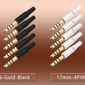 51KajUFXeeL._AC_ 5pcs White And Black 3.5mm Stereo Headset Plug 3/4 Poles 3.5 Audio Plug Jack Adapter Connector for Iphone New Outlet 2.5mm (17mm 4P Nickle Black)-B0DWHHJSBX