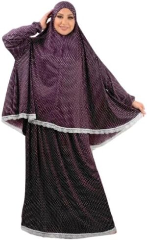 Patterned Prayer Drop Cotton Feel Comfortable Fiber Material - Islamic Set High Quality Lace Tablis from 70k to 120k - Eslamy -Esdal -Esdalat - Salaht Esdalat - Color May Very-B0DXR8W2L4