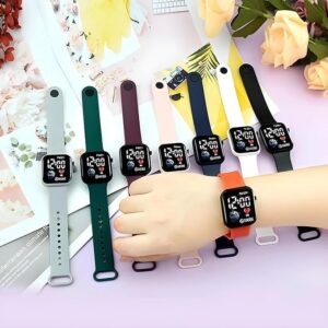 Kids Edition Digital LED Wrist Watch (Wine), Wine, Free Size, No Alarm, No Stopwatch, Just Time And Date-B0DW5KBQB4