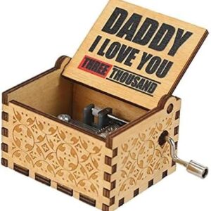 (1 PC) I Love You Daddy Three Thousand Times Handcrafted musicbox Color Brown Wooden-B0C7RJ2ZNY