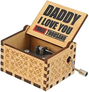 (1 PC) I Love You Daddy Three Thousand Times Handcrafted musicbox Color Brown Wooden-B0C7RJ2ZNY