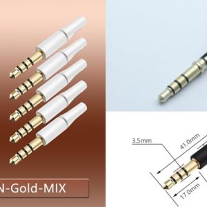 51MsMv5gLRL._AC_ (1) 5pcs White And Black 3.5mm Stereo Headset Plug 3/4 Poles 3.5 Audio Plug Jack Adapter Connector for Iphone New Outlet 2.5mm (17mm 4P Nickle Black)-B0DWHHJSBX