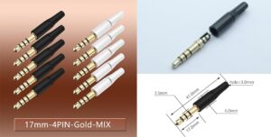 5pcs White And Black 3.5mm Stereo Headset Plug 3/4 Poles 3.5 Audio Plug Jack Adapter Connector for Iphone New Outlet 2.5mm (17mm 4P Nickle Black)-B0DWHHJSBX